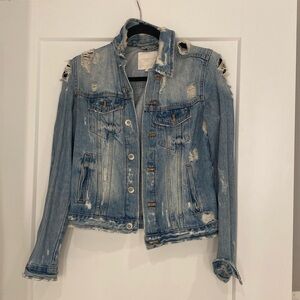 Zara Distressed Jean Jacket